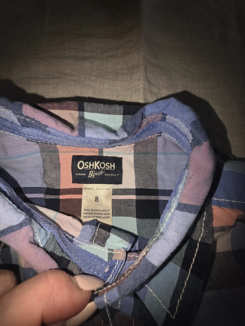 OshKosh B'gosh Pastel Plaid Button-Down Shirt - Blue & Pink